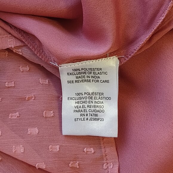 Patrons of Peace Smocked Babydoll Mini Dress Sheer Boho Peasant Medium - Picture 8 of 9